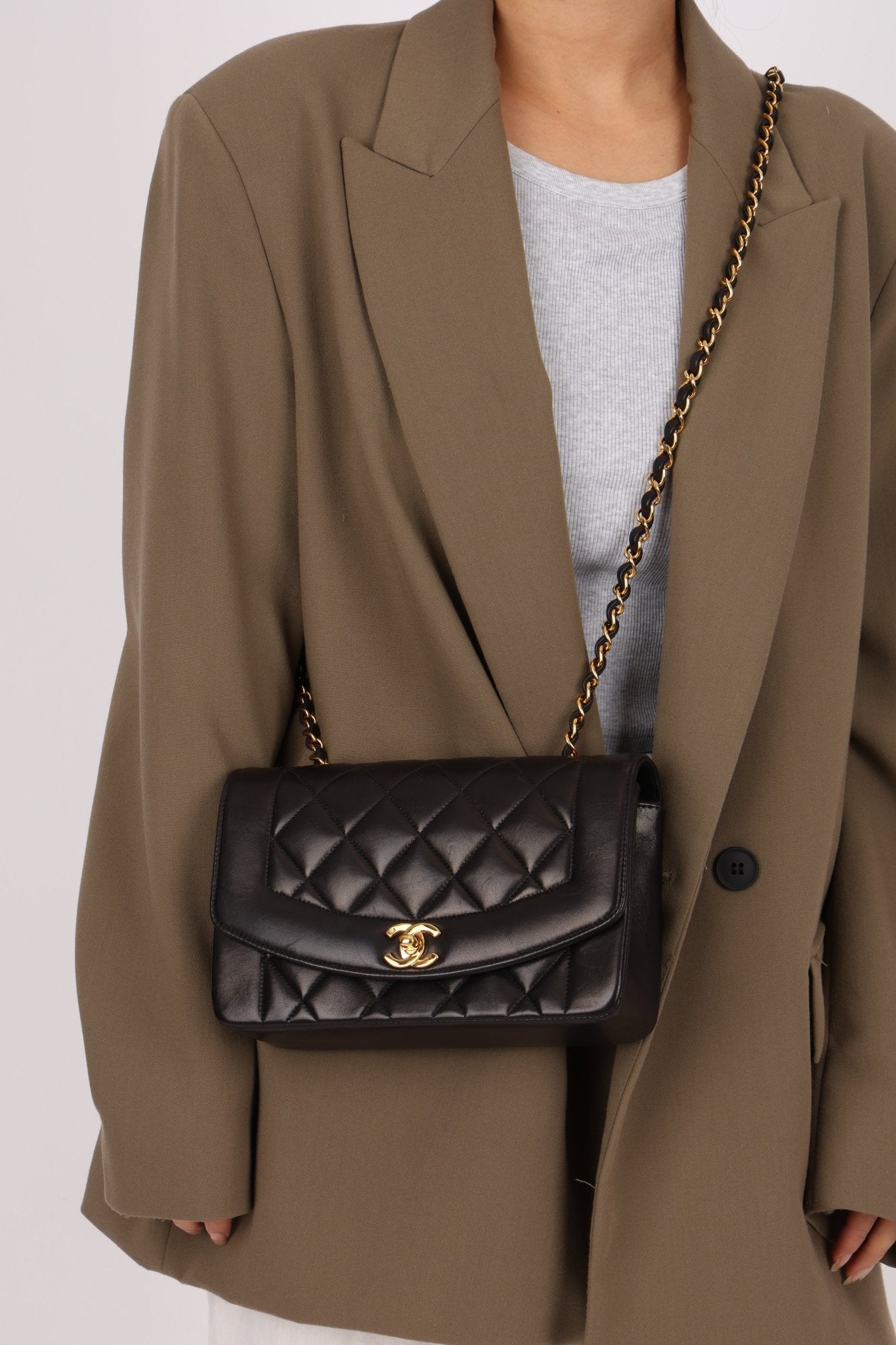 Chanel 1996 Lambskin Small Diana Flap 24K GP - FashioNica