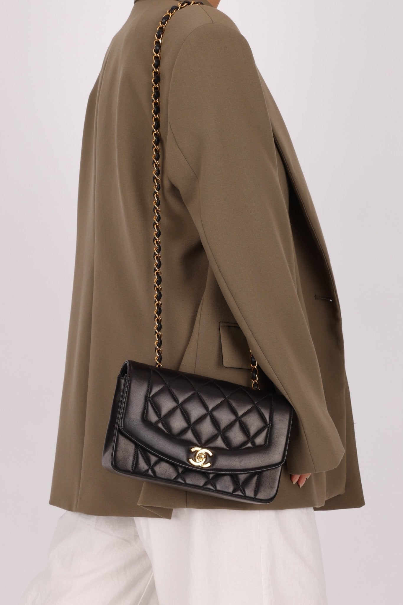 Chanel 1996 Lambskin Small Diana Flap 24K GP - FashioNica