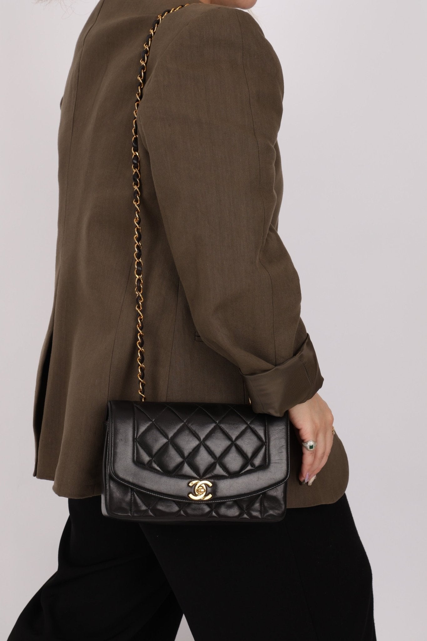 Chanel 1996 Lambskin Small Diana Flap 24K GP - FashioNica