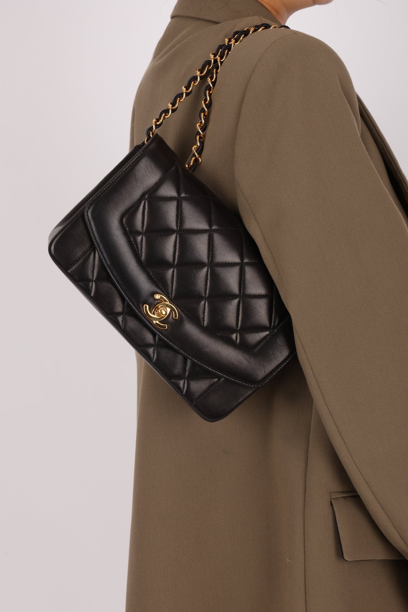 Chanel 1996 Lambskin Small Diana Flap 24K GP - FashioNica