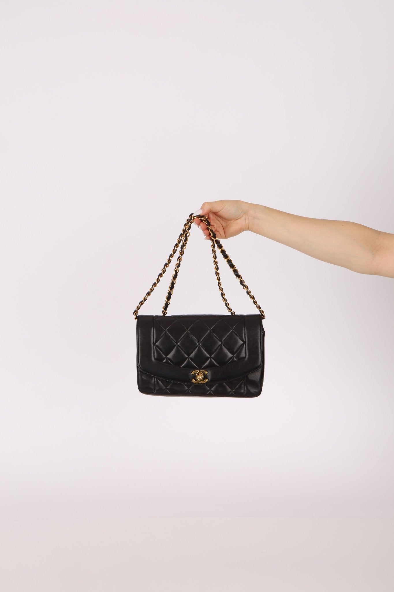 Chanel 1996 Lambskin Small Diana Flap 24K GP - FashioNica