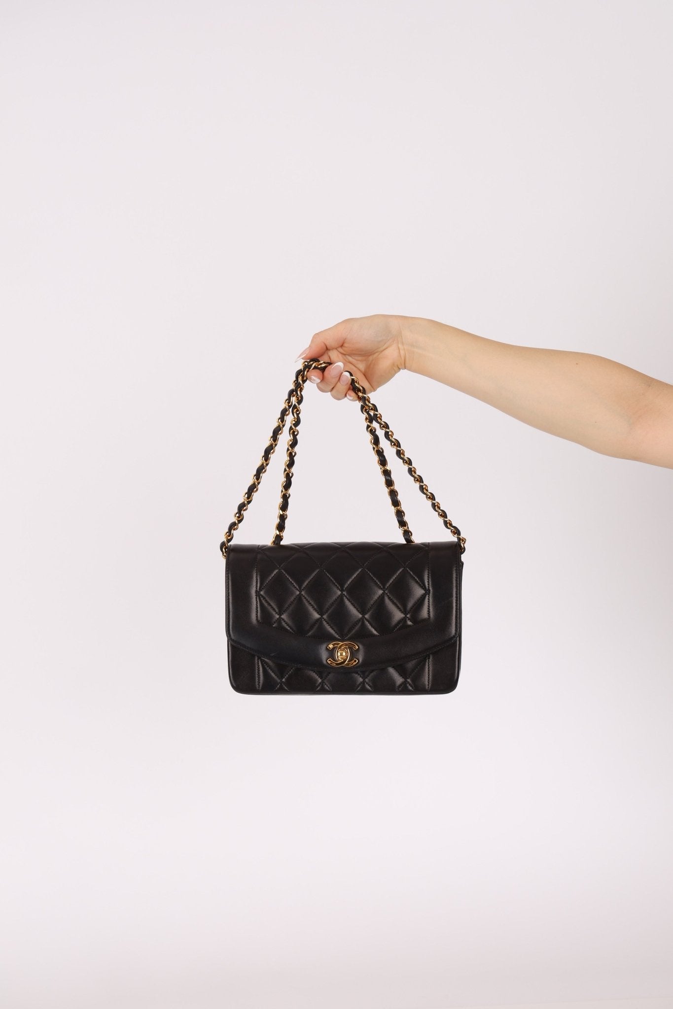 Chanel 1996 Lambskin Small Diana Flap 24K GP - FashioNica