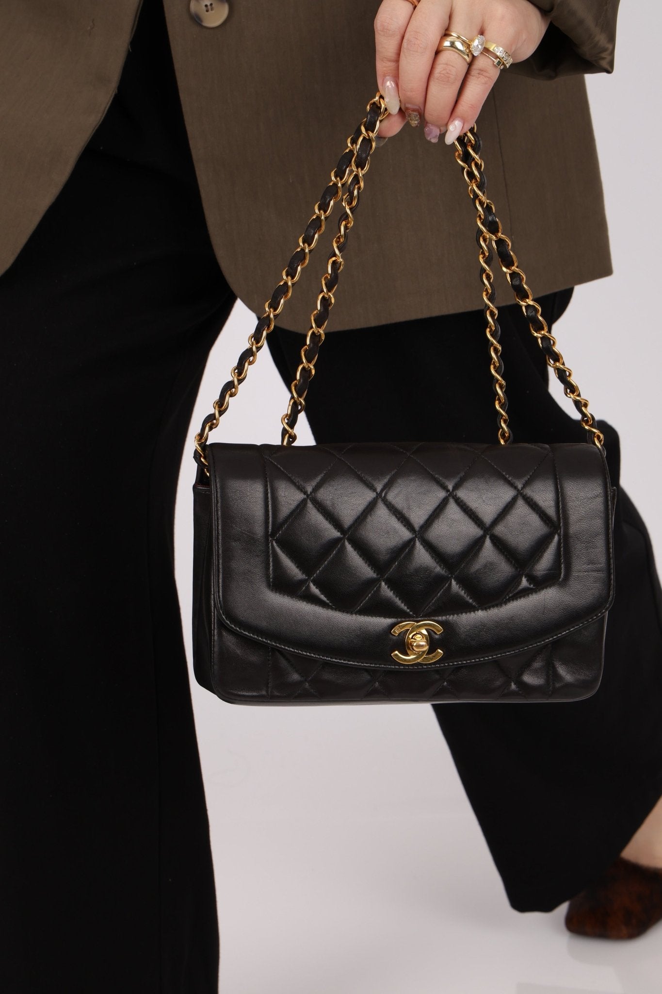 Chanel 1996 Lambskin Small Diana Flap 24K GP - FashioNica