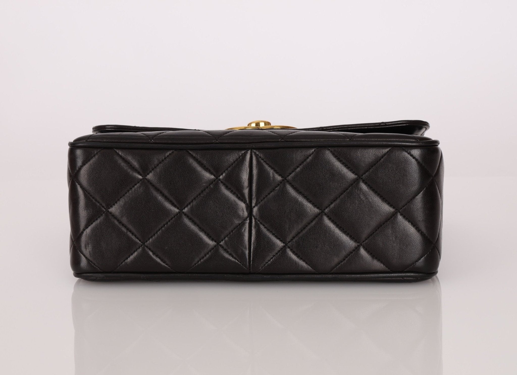 Chanel 1996 Lambskin XL Logo Square Flap 24K GP - FashioNica