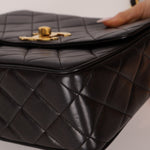Chanel 1996 Lambskin XL Logo Square Flap 24K GP - FashioNica