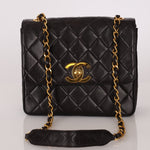 Chanel 1996 Lambskin XL Logo Square Flap 24K GP - FashioNica