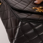 Chanel 1996 Lambskin XL Logo Square Flap 24K GP - FashioNica