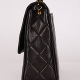 Chanel 1996 Lambskin XL Logo Square Flap 24K GP - FashioNica