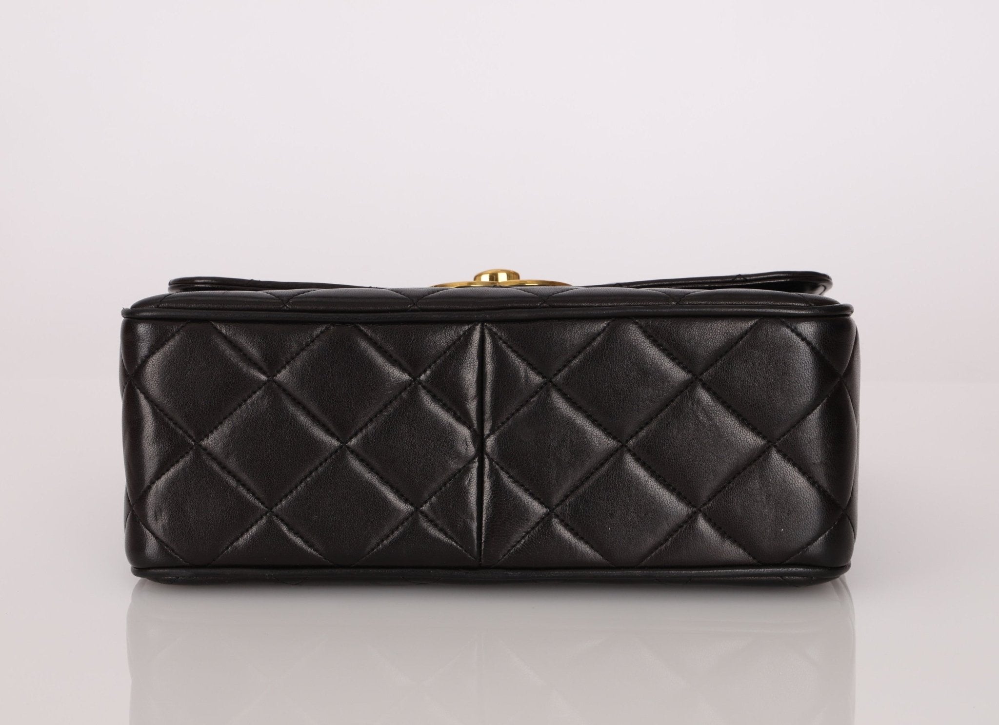 Chanel 1996 Lambskin XL Logo Square Flap 24K GP - FashioNica