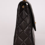 Chanel 1996 Lambskin XL Logo Square Flap 24K GP - FashioNica