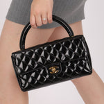 Chanel 1996 Patent East West Kelly Top Handle 24k GP - FashioNica