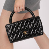 Chanel 1996 Patent East West Kelly Top Handle 24k GP - FashioNica