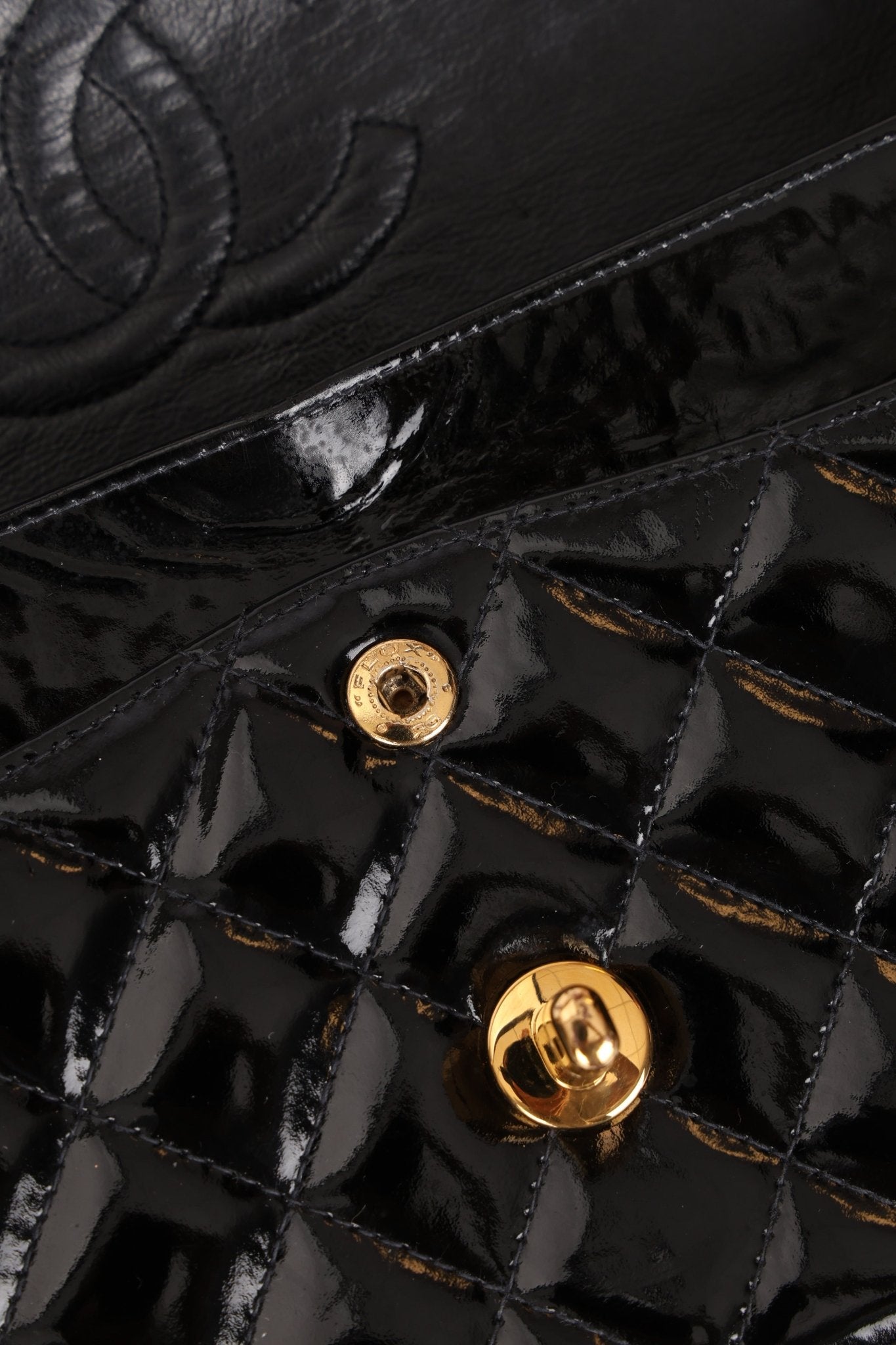 Chanel 1996 Patent Small Classic Double Flap 24K GP - FashioNica