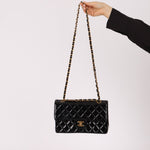 Chanel 1996 Patent Small Classic Double Flap 24K GP - FashioNica