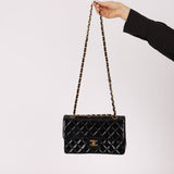 Chanel 1996 Patent Small Classic Double Flap 24K GP - FashioNica