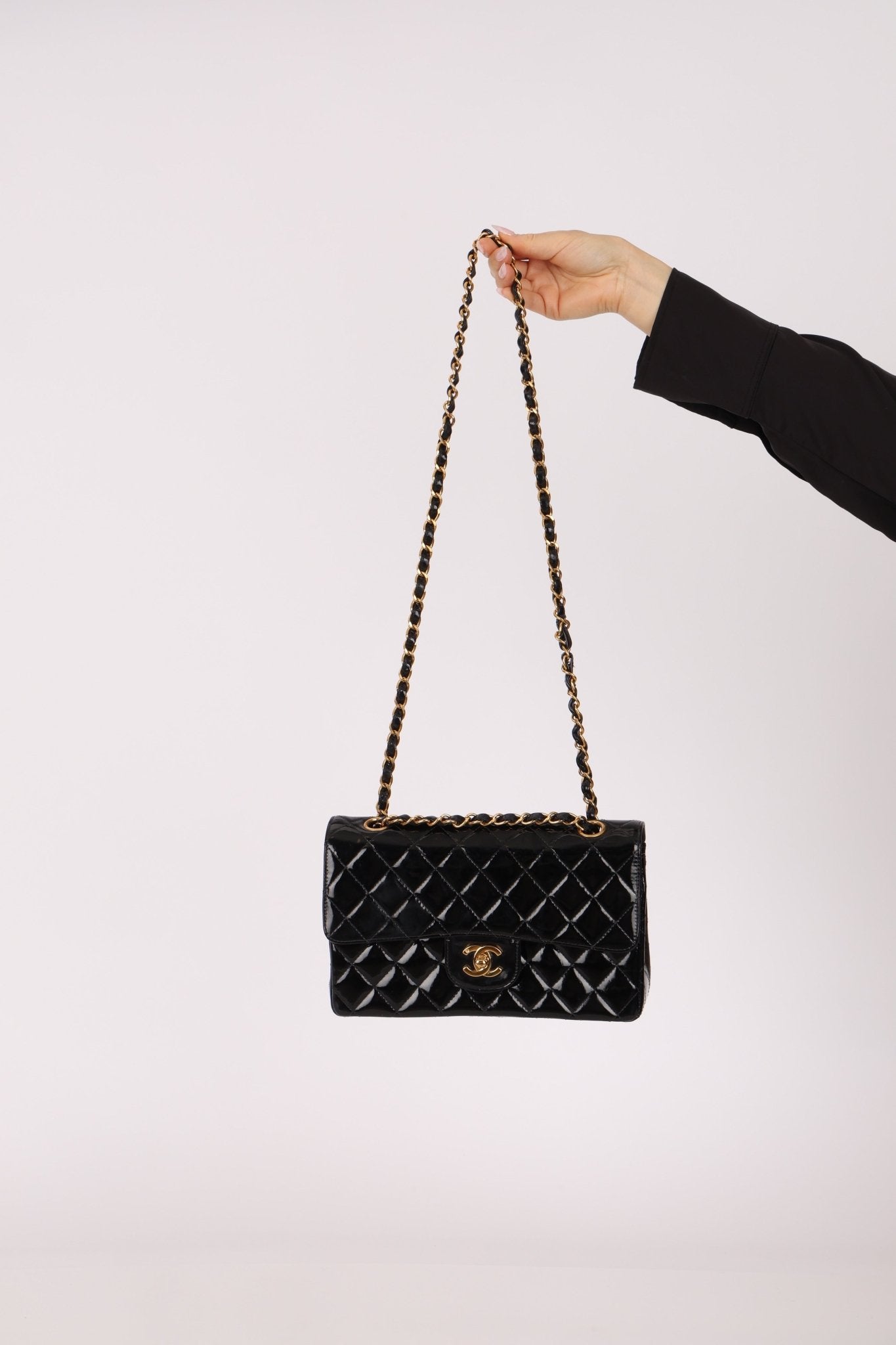 Chanel 1996 Patent Small Classic Double Flap 24K GP - FashioNica