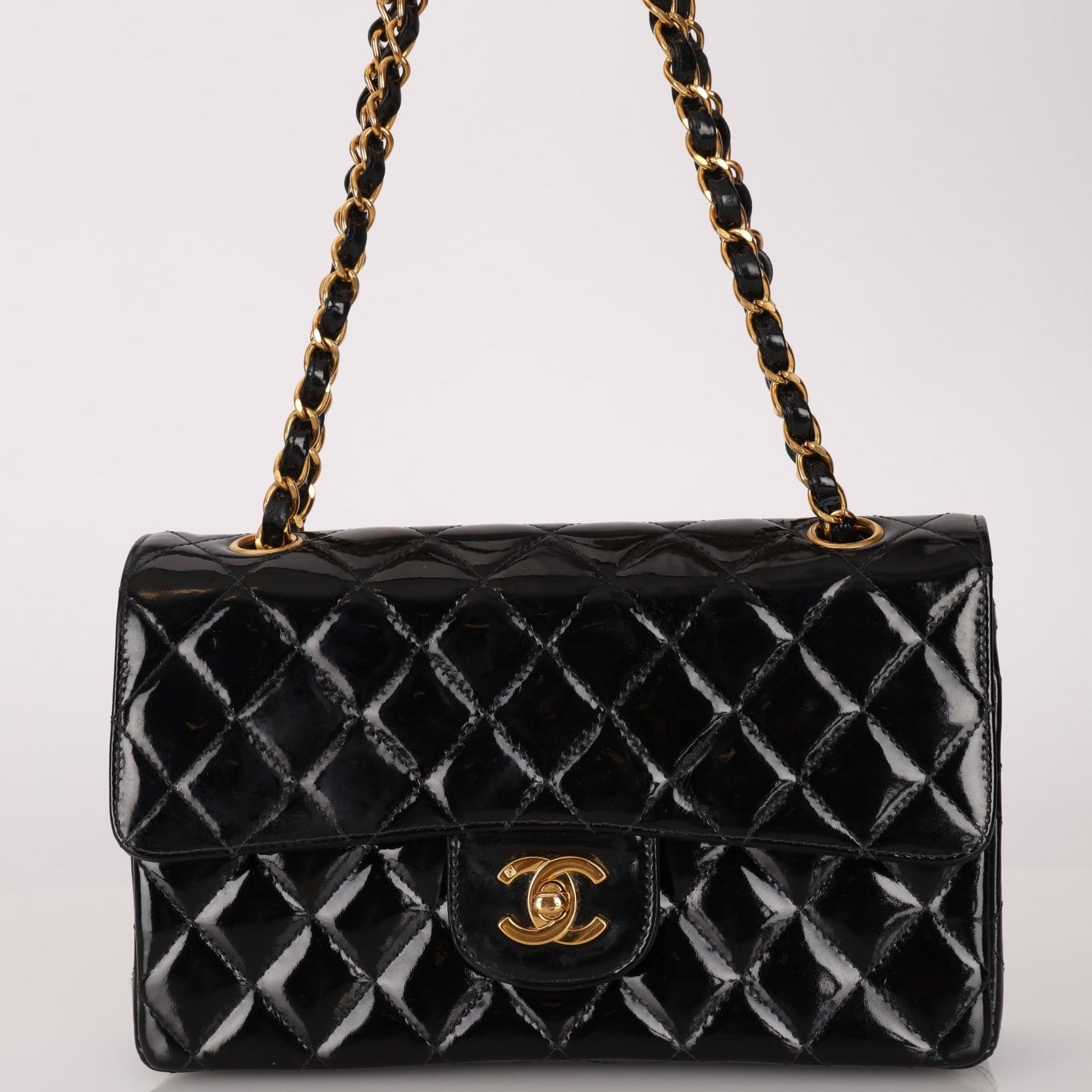Chanel 1996 Patent Small Classic Double Flap 24K GP - FashioNica