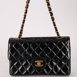Chanel 1996 Patent Small Classic Double Flap 24K GP - FashioNica