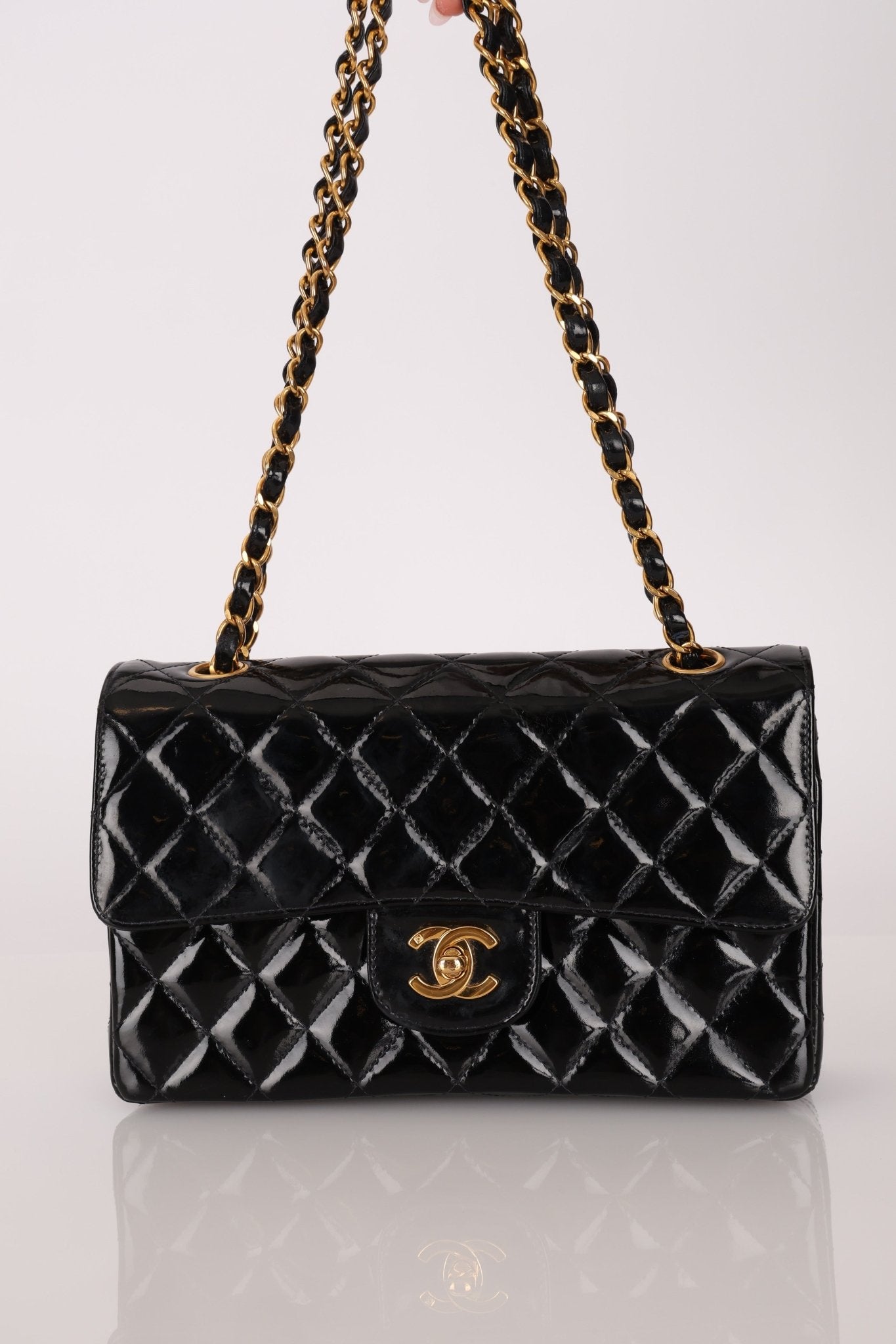 Chanel 1996 Patent Small Classic Double Flap 24K GP - FashioNica