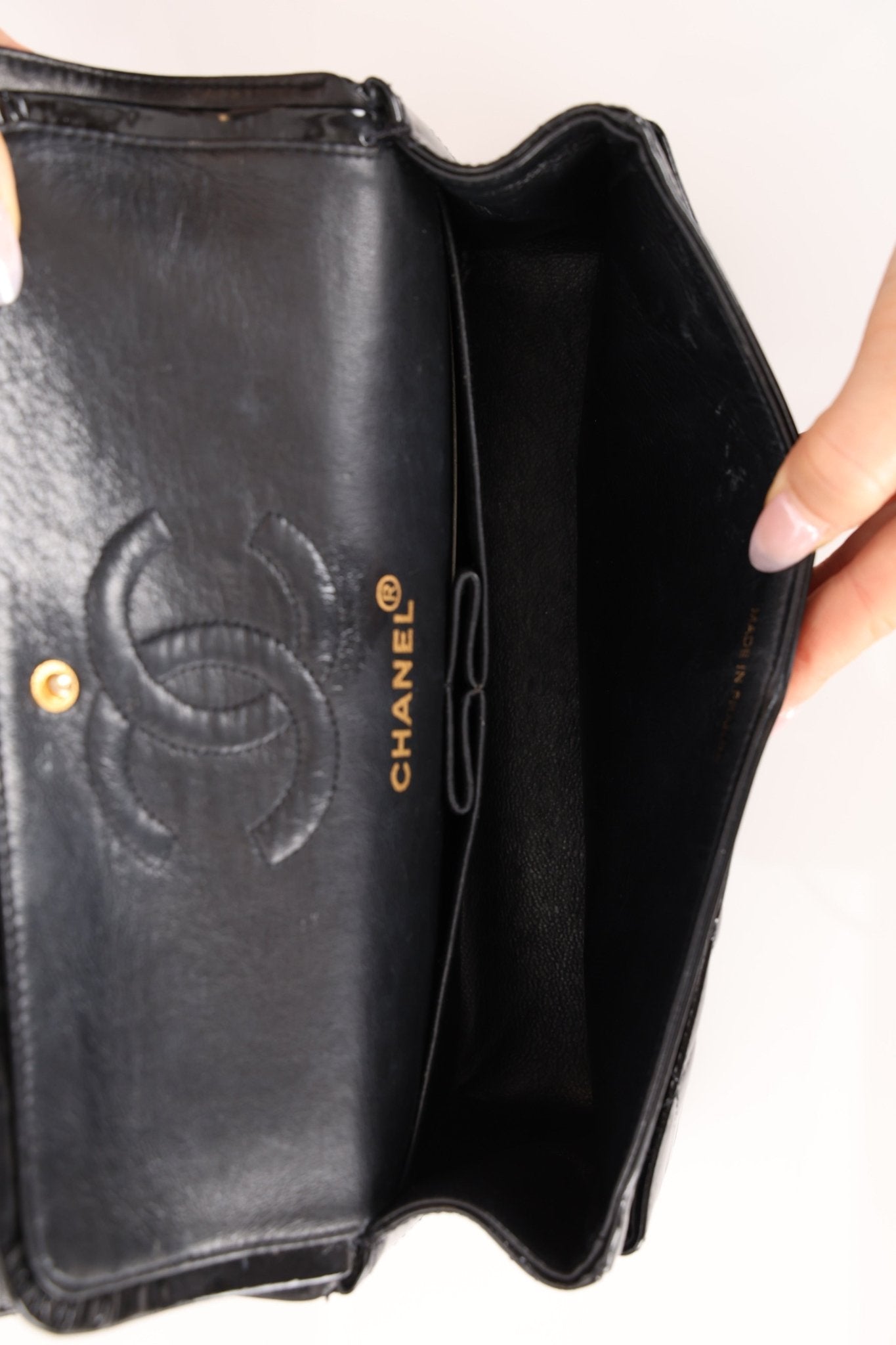 Chanel 1996 Patent Small Classic Double Flap 24K GP - FashioNica