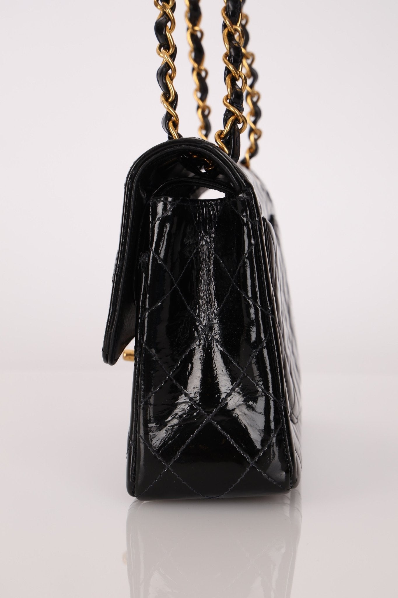 Chanel 1996 Patent Small Classic Double Flap 24K GP - FashioNica