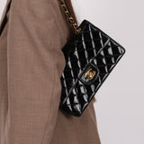 Chanel 1996 Patent Small Classic Double Flap 24K GP - FashioNica