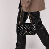 Chanel 1996 Patent Small Classic Double Flap 24K GP - FashioNica
