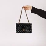 Chanel 1996 Patent Small Classic Double Flap 24K GP - FashioNica
