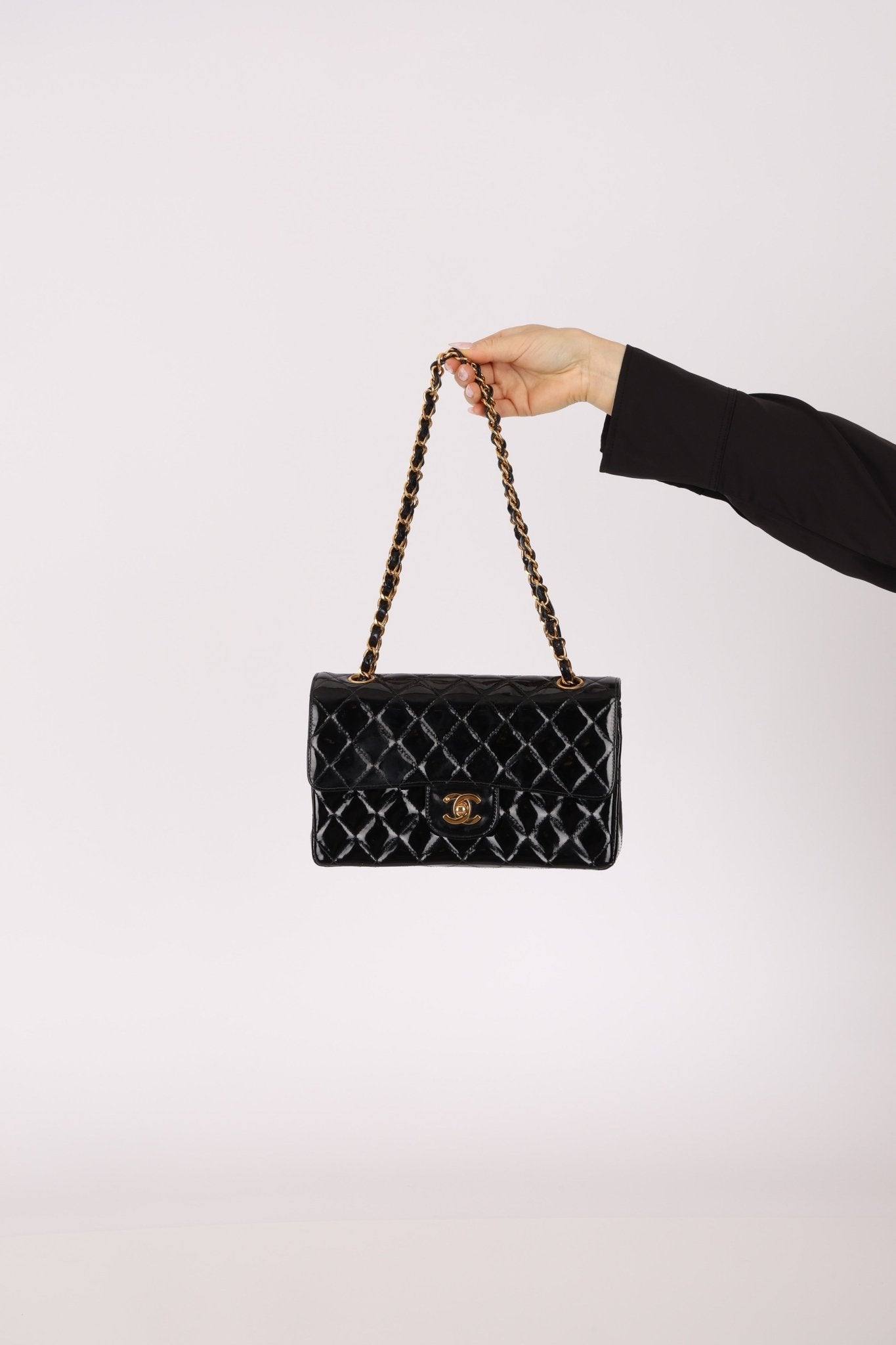 Chanel 1996 Patent Small Classic Double Flap 24K GP - FashioNica