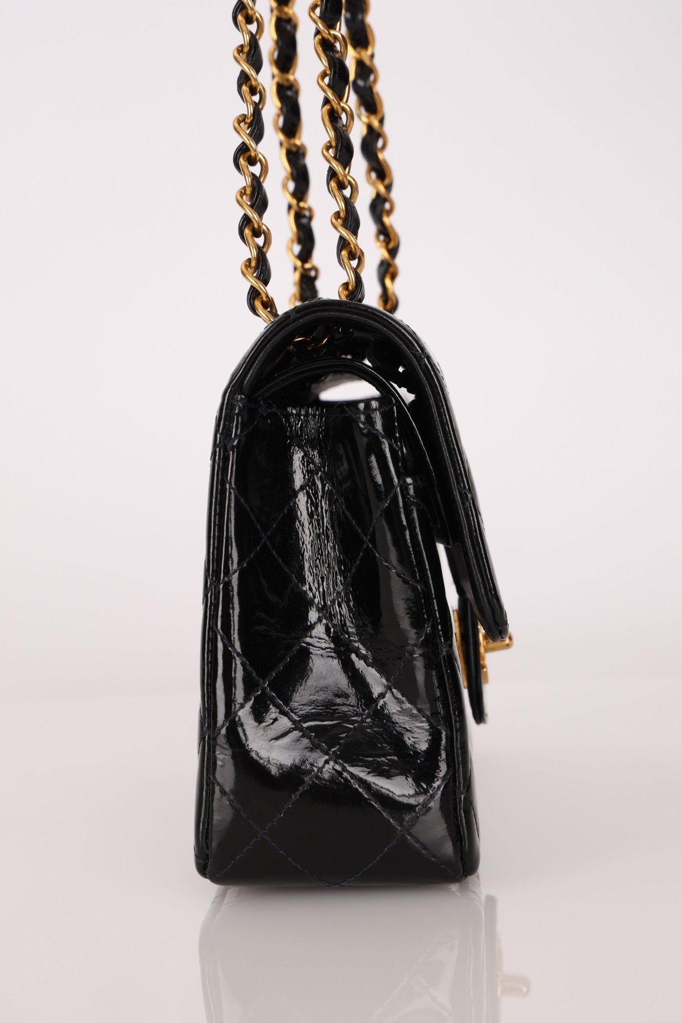 Chanel 1996 Patent Small Classic Double Flap 24K GP - FashioNica