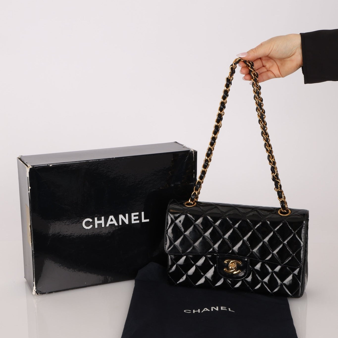 Chanel 1996 Patent Small Classic Double Flap 24K GP - FashioNica