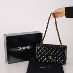 Chanel 1996 Patent Small Classic Double Flap 24K GP - FashioNica
