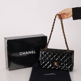 Chanel 1996 Patent Small Classic Double Flap 24K GP - FashioNica