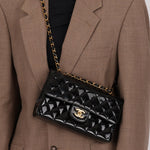 Chanel 1996 Patent Small Classic Double Flap 24K GP - FashioNica