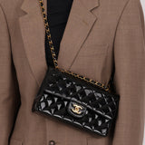 Chanel 1996 Patent Small Classic Double Flap 24K GP - FashioNica