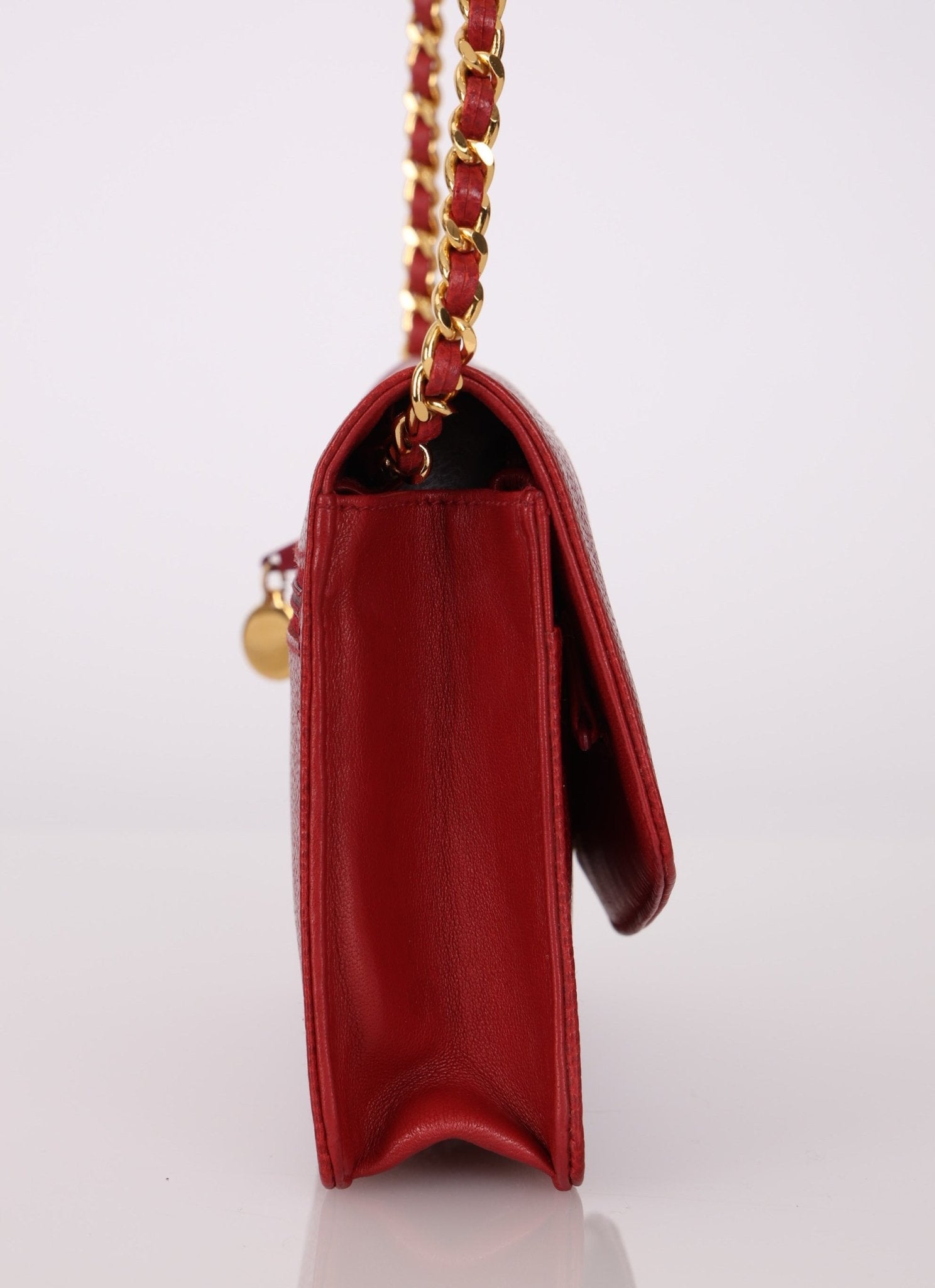 Chanel 1996 Red Caviar Timeless Wallet on Chain - FashioNica