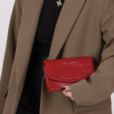 Chanel 1996 Red Caviar Timeless Wallet on Chain - FashioNica