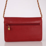 Chanel 1996 Red Caviar Timeless Wallet on Chain - FashioNica