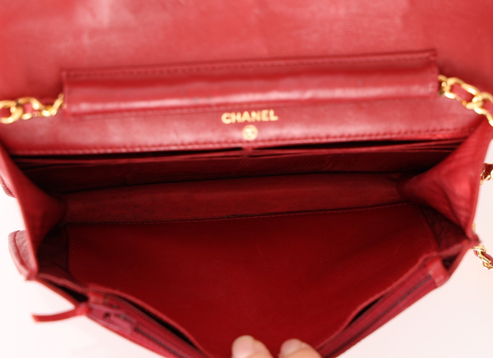 Chanel 1996 Red Caviar Timeless Wallet on Chain - FashioNica