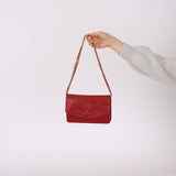 Chanel 1996 Red Caviar Timeless Wallet on Chain - FashioNica