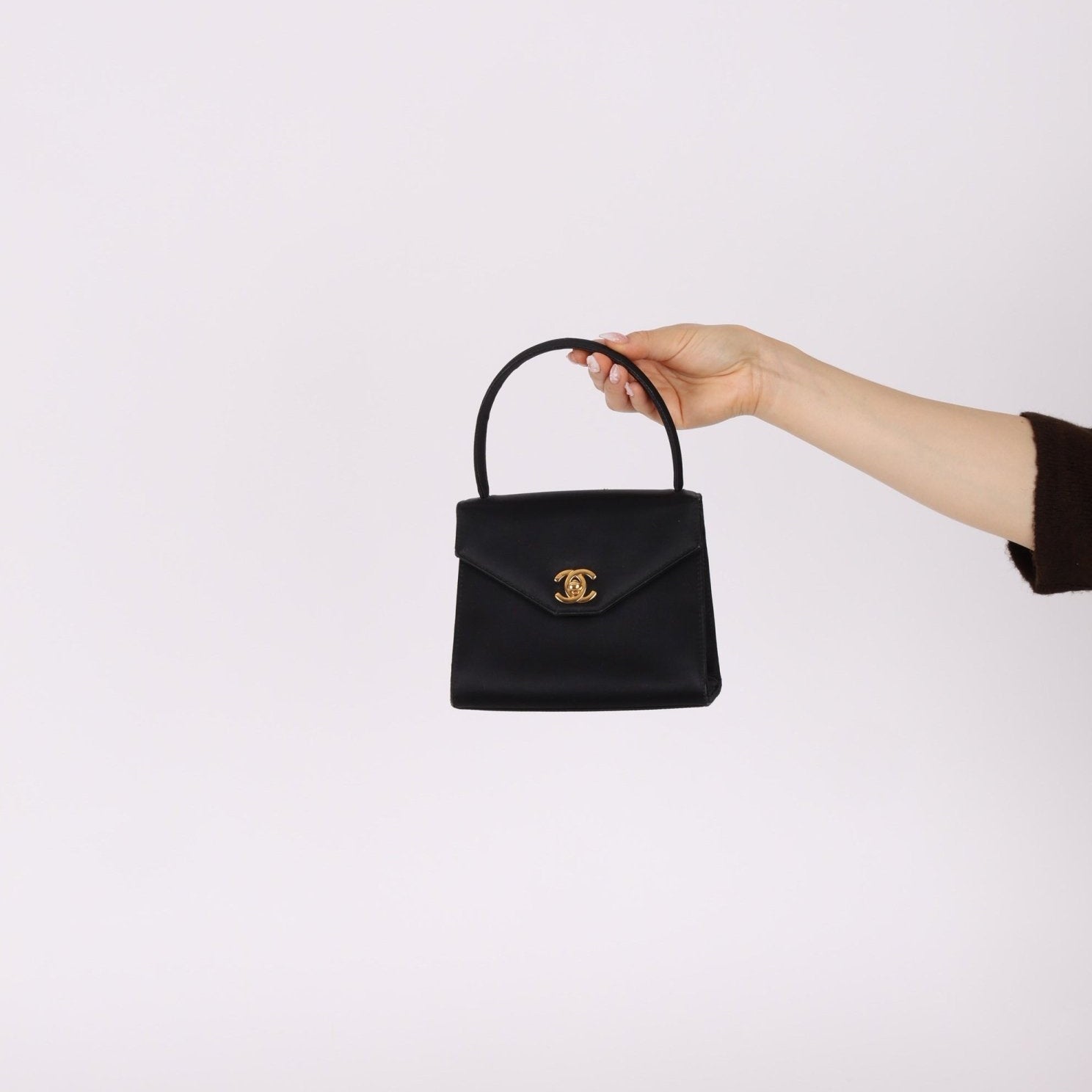 Chanel 1996 Satin Envelope Top Handle Mini Kelly - FashioNica