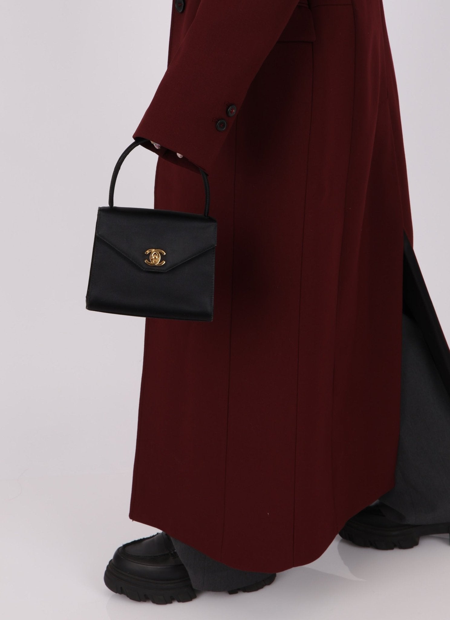 Chanel 1996 Satin Envelope Top Handle Mini Kelly - FashioNica