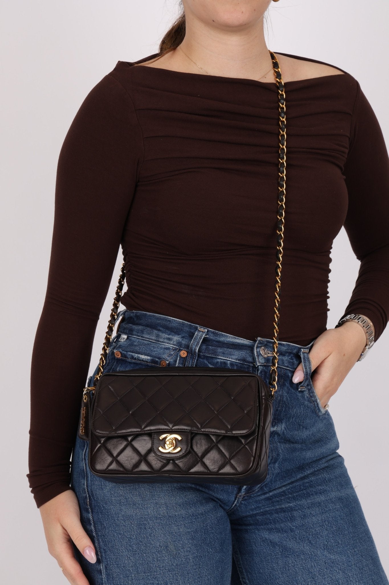 Chanel 1996 Small Classic Flap Camera Bag 24K GP - FashioNica