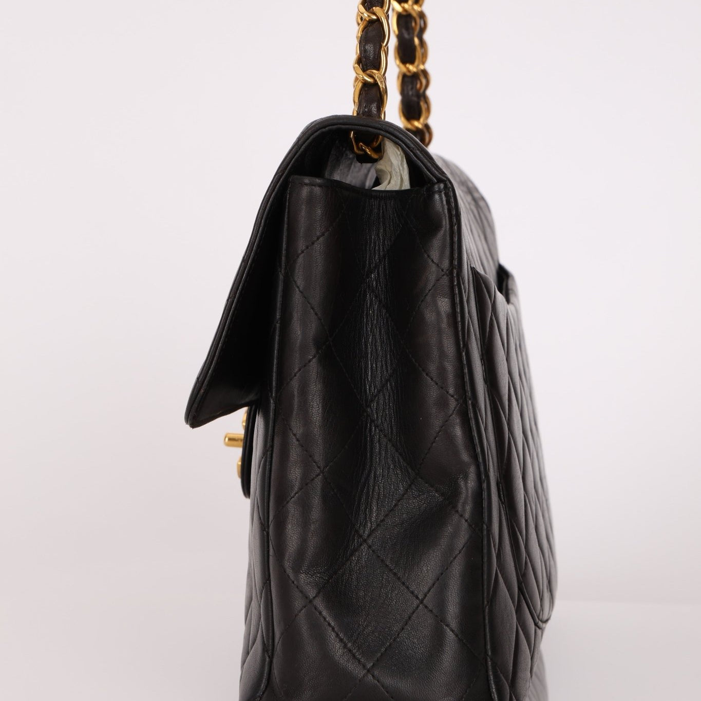 Chanel 1996 Turnlock Jumbo Flap Bag 24K GP - FashioNica