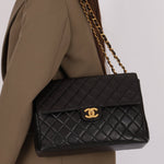 Chanel 1996 Turnlock Jumbo Flap Bag 24K GP - FashioNica