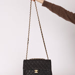 Chanel 1996 Turnlock Jumbo Flap Bag 24K GP - FashioNica