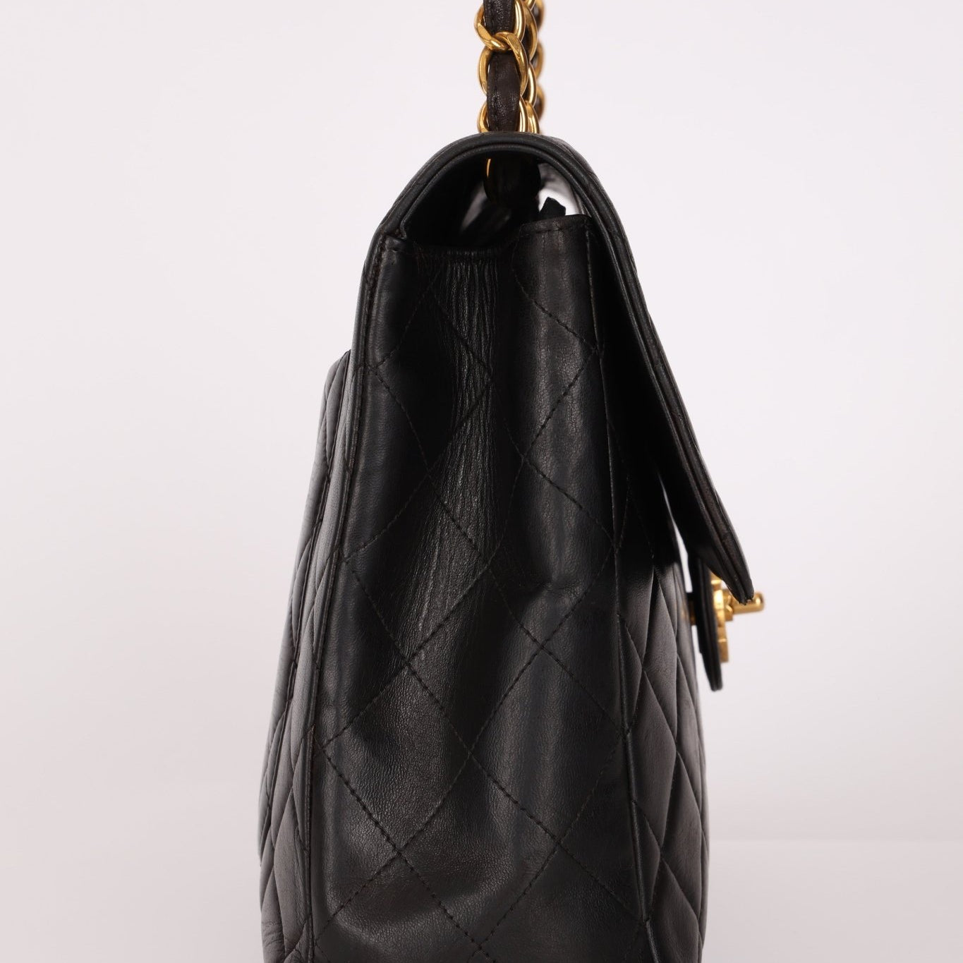 Chanel 1996 Turnlock Jumbo Flap Bag 24K GP - FashioNica