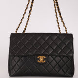 Chanel 1996 Turnlock Jumbo Flap Bag 24K GP - FashioNica