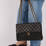 Chanel 1996 Turnlock Jumbo Flap Bag 24K GP - FashioNica