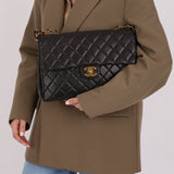 Chanel 1996 Turnlock Jumbo Flap Bag 24K GP - FashioNica